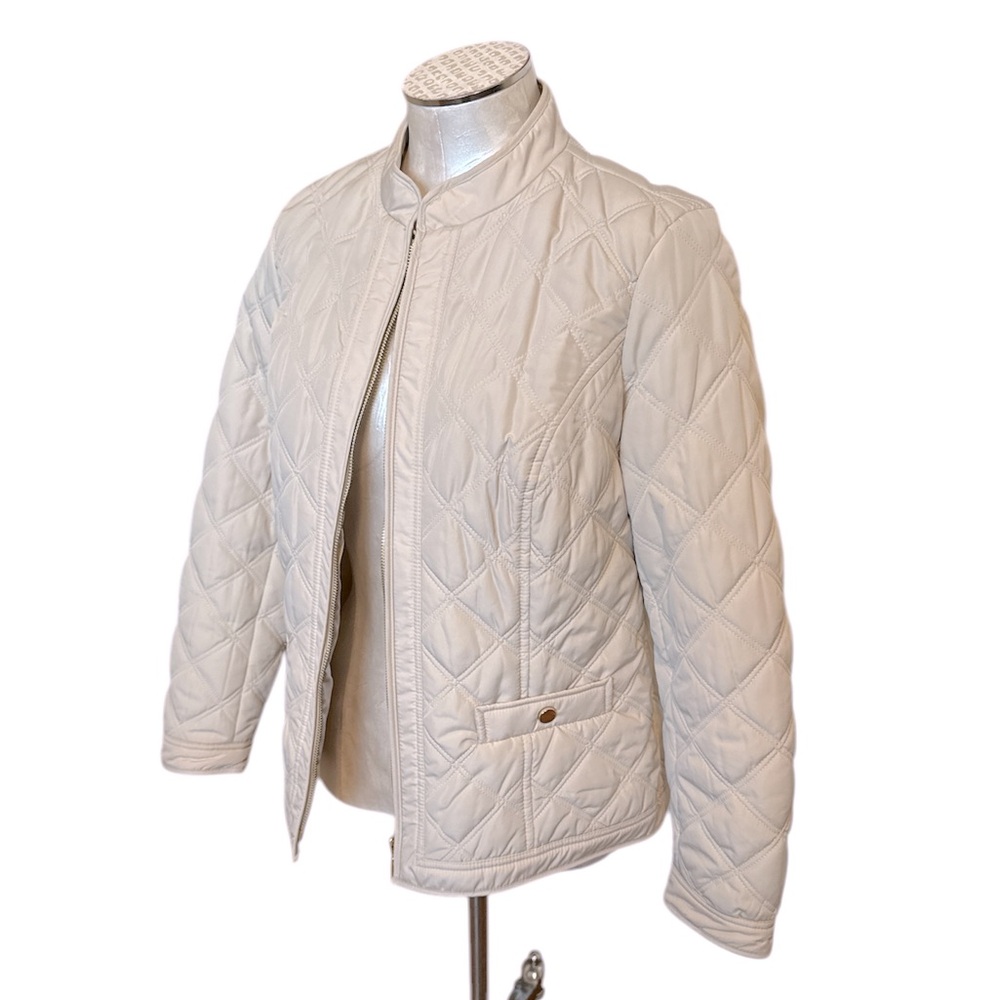 Charter Club Women’s Quilted Jacket color cream Size PM